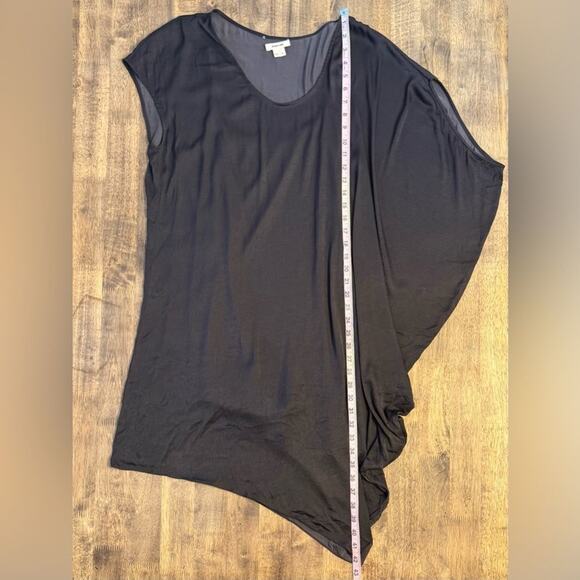 Helmut Lang Dress Asymmetrical Flowy Draped Scoop Neck Brown Women's Size 8 - Picture 6 of 7